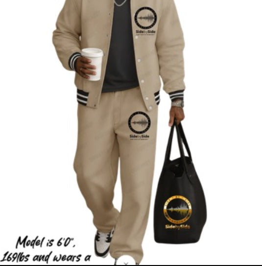 2pc Striped Jacket and Pant Set